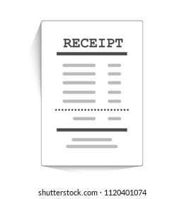 Supermarket paper receipt.  Vector illustration in flat style