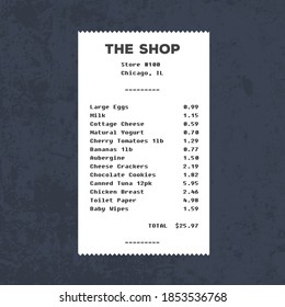 generic grocery store receipt vector food stock vector royalty free 1871326666 shutterstock