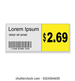 Supermarket Price Sticker With Barcode