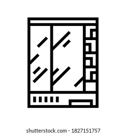 supermarket refrigerator line icon vector. supermarket refrigerator sign. isolated contour symbol black illustration