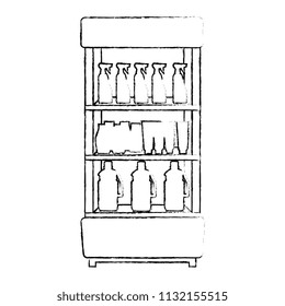 supermarket refrigerator with products