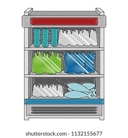 supermarket refrigerator with products