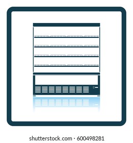 Supermarket refrigerator showcase icon. Shadow reflection design. Vector illustration.