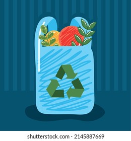 supermarket reusable bag with arrows