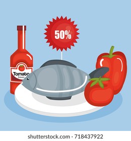 supermarket set products icon