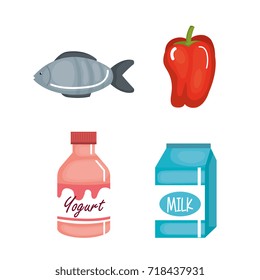 supermarket set products icon