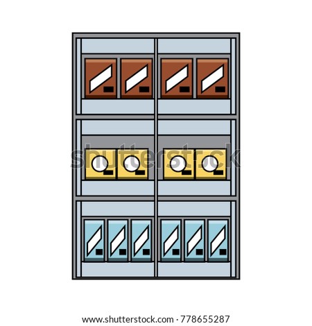 supermarket shef with icon over white background colorful design vector illustration