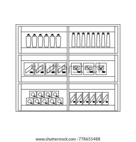 supermarket shef with icon over white background vector illustration