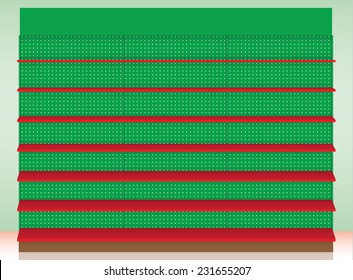 Supermarket Shelf for Christmas event. Vector. illustration 