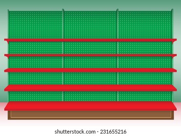 Supermarket Shelf for Christmas event. Vector. illustration 