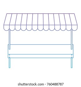 supermarket shelf of one level in degraded purple to blue color contour