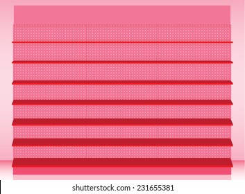 Supermarket Shelf for Valentine Day event. Vector. illustration 