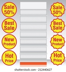 Supermarket shelf. Vector. illustration 