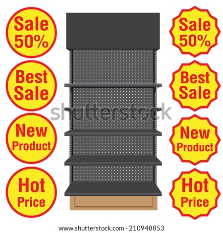 Supermarket shelf. Vector. illustration  