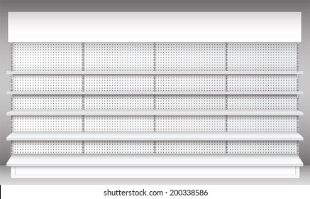 Supermarket Shelf. Vector. Shelves. 