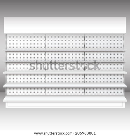 Supermarket shelf. Vector. shelves.