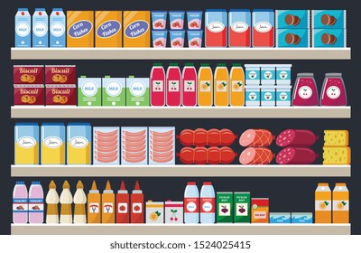 5,244 Supermarket shelf cartoon Images, Stock Photos & Vectors ...