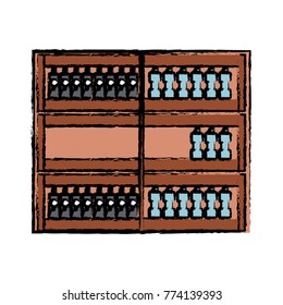 supermarket shelves design concept 