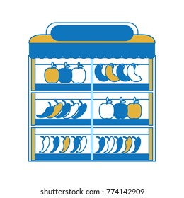 supermarket shelves design concept 