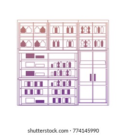 supermarket shelves design concept 