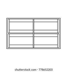 supermarket shelves empty icon over white background vector illustration