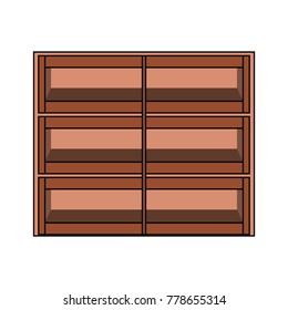 supermarket shelves empty icon over white background colorful design vector illustration