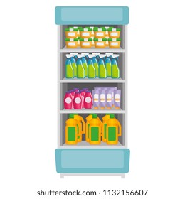 supermarket shelving with housekeeping products