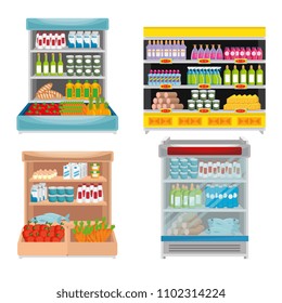 supermarket shelvings with products