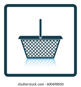 Supermarket shoping basket icon. Shadow reflection design. Vector illustration.