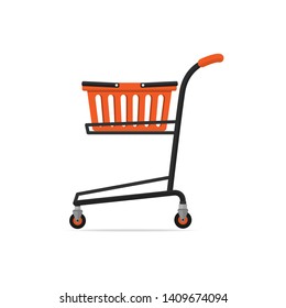 Supermarket  Shopping cart basket. on white background. easy to modify  - Vector