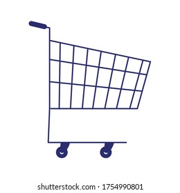 supermarket shopping cart commerce isolated design vector illustration