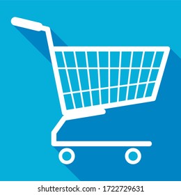 Supermarket shopping cart design, basket used for shopping, flat  illustration design shopping cart