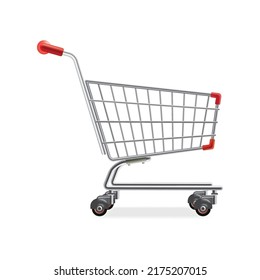 Supermarket shopping cart design, basket used for shopping, flat illustration design shopping cart, suitable used for shopping, supermarket, shop, and etc