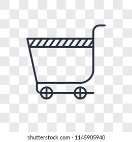 Supermarket Shopping cart vector icon isolated on transparent background, Supermarket Shopping cart logo concept
