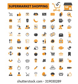 supermarket, shopping, grocery icons