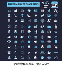 supermarket shopping icons
