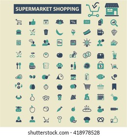 supermarket shopping icons
