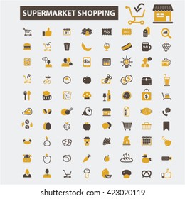 supermarket shopping icons
