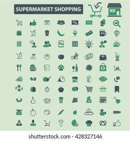 supermarket shopping icons
