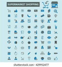 supermarket shopping icons
