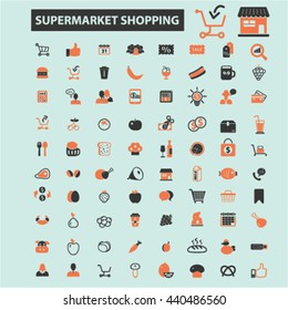 supermarket shopping icons