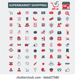 supermarket shopping icons