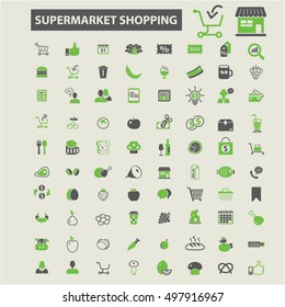 supermarket shopping icons
