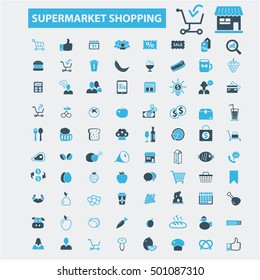 supermarket shopping icons
