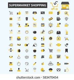 supermarket shopping icons