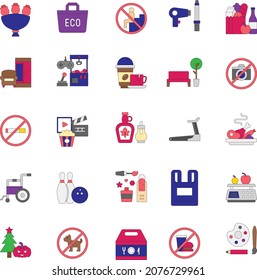Supermarket and Shopping mall related icon flat style vector illustration collection set
