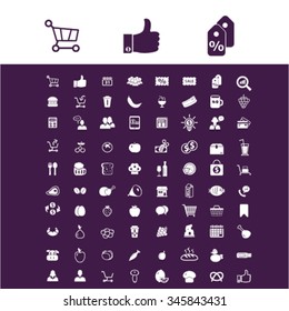 supermarket shopping retail  icons, signs vector concept set for infographics, mobile, website, application 