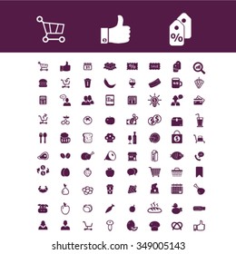supermarket shopping retail  icons, signs vector concept set for infographics, mobile, website, application
