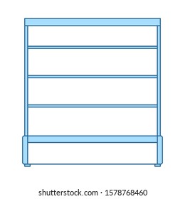 Icono de la muestra de supermercado. Línea Delgada Con Diseño De Relleno Azul. Ilustración vectorial.