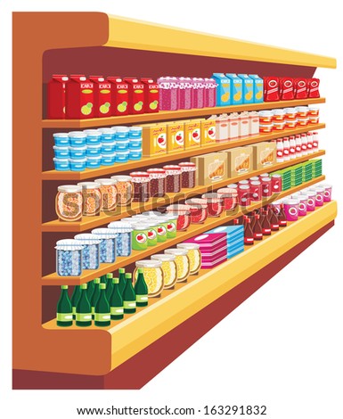 Supermarket. Showcase. vector 